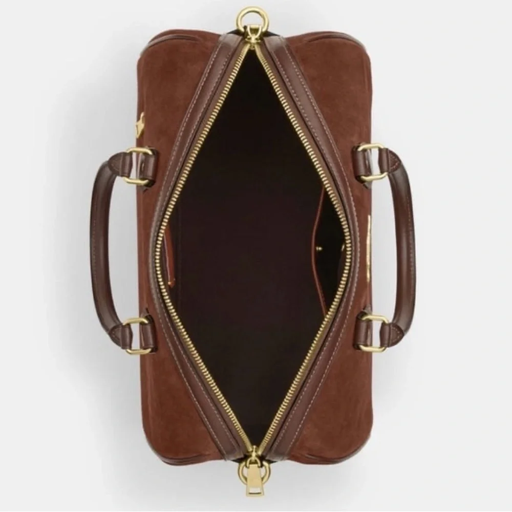 Coach Rowan Large Satchel Bag in Suede - Picture 14 of 15